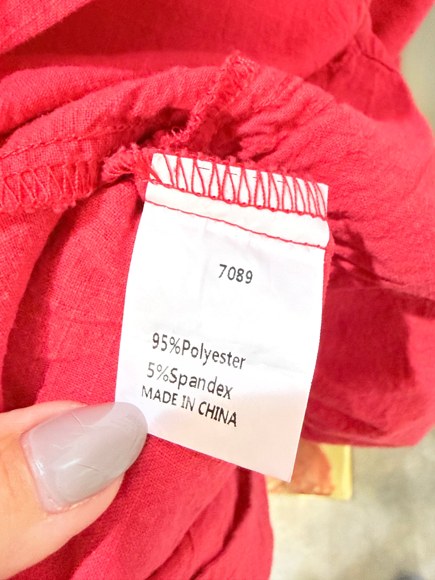 Womens Red Embroidered Dress Large EUC
