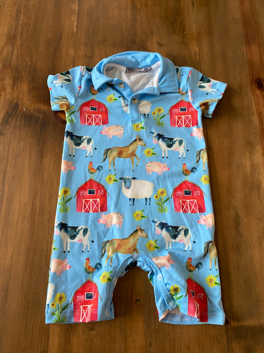 Boys Millie & Maxx Farm Onesie Sz 18mth