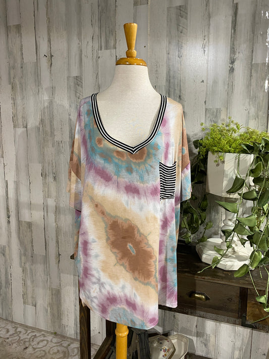 Womens Honeyme Tie Dye Blouse XXXL