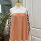 Womens Leopard Ruffle Sleeve Blouse Size 2X
