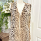 Womens Multiples Leopard Fuzzy Vest Medium EUC