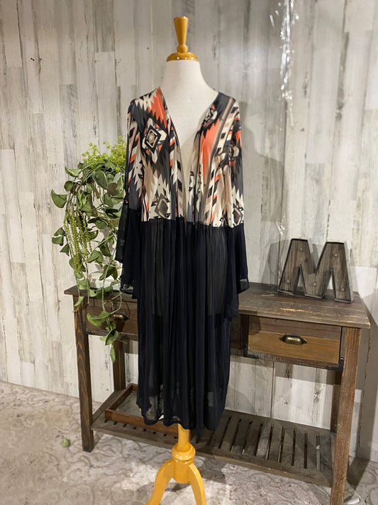 Womens Veveret Sheer Cardigan Sz 1X