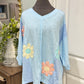 Womens Flower Patch Oversized Blouse Medium & Large NEW