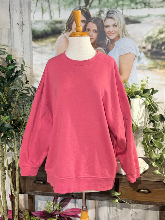 Womens Pink Sweatshirt Large EUC