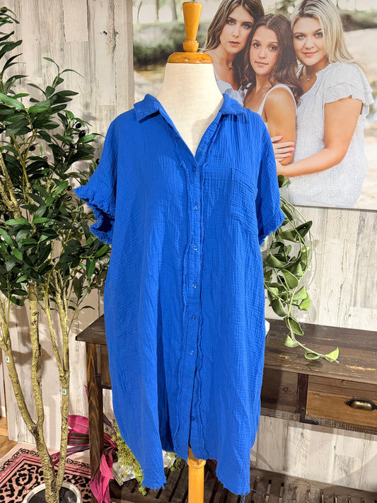Womens Umgee Cotton Gauze Dress Size XL EUC