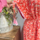 Womens Red Floral Tasseled Tied Sleeve Empire Waist Maxi Dress M-XL NEW