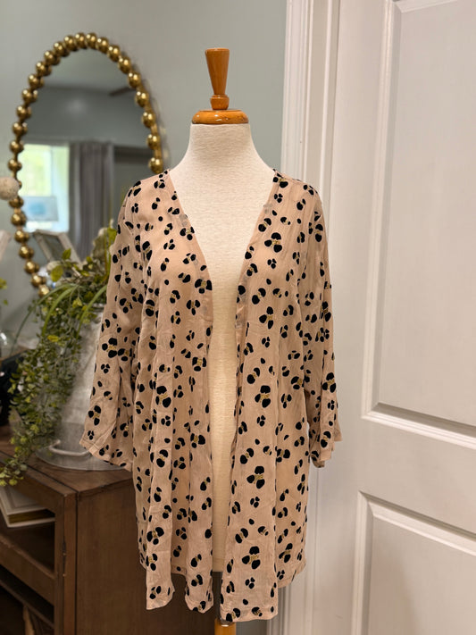 Womens Park & Moon Leopard Cardi Size 2X