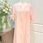 Womens Pearl Sleeve Pink Dress Large EUC