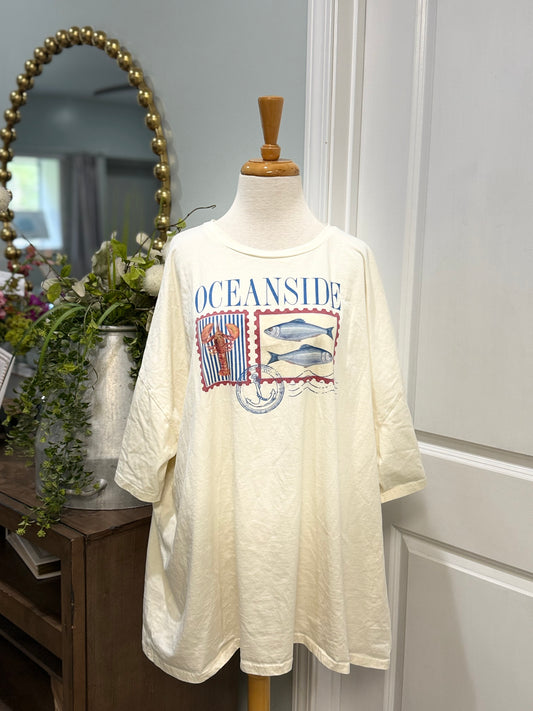 Womens Oceanside Oversized Tshirt Size 2XL