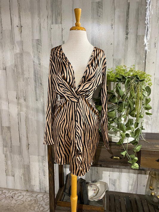 Womens Zebra Print Dress Size 4