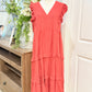 Womens Entro Ruffle Dress Large EUC
