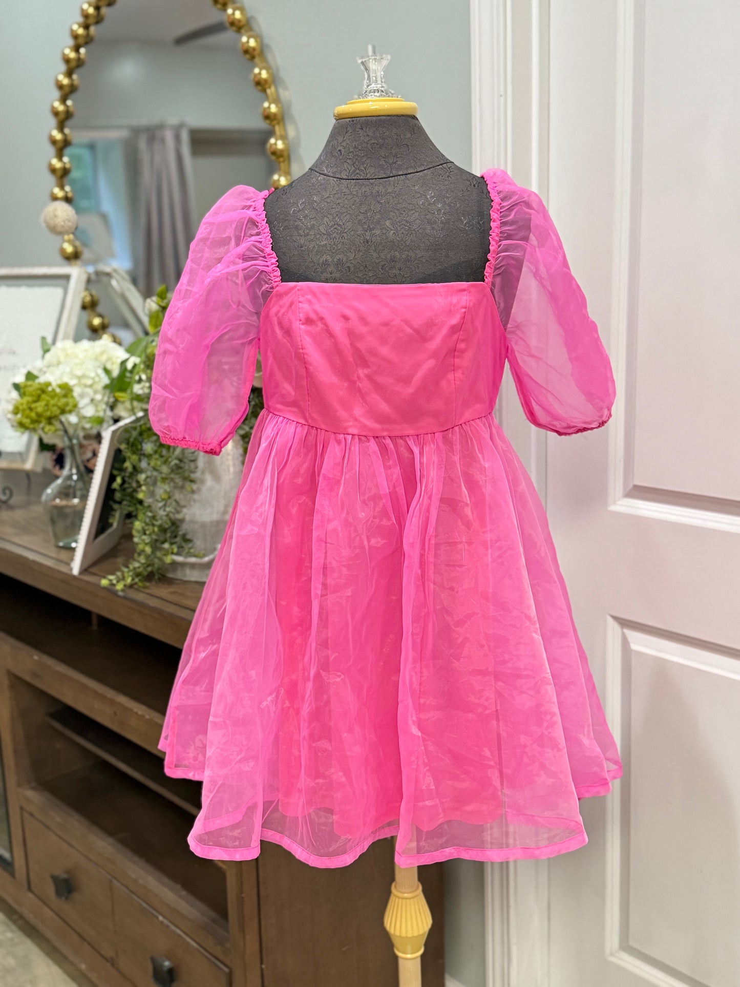 Womens Impressions Bubble Sleeve Dress Medium EUC