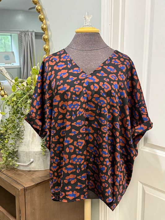 Womens Jodifl Leopard Blouse Large EUC