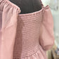 Womens Mauve Smocked Dress Large EUC