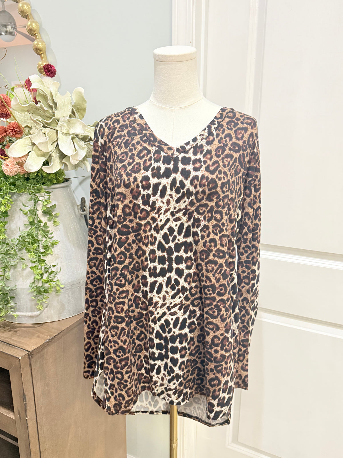 Womens A.Gain Leopard Blouse 2X GUC