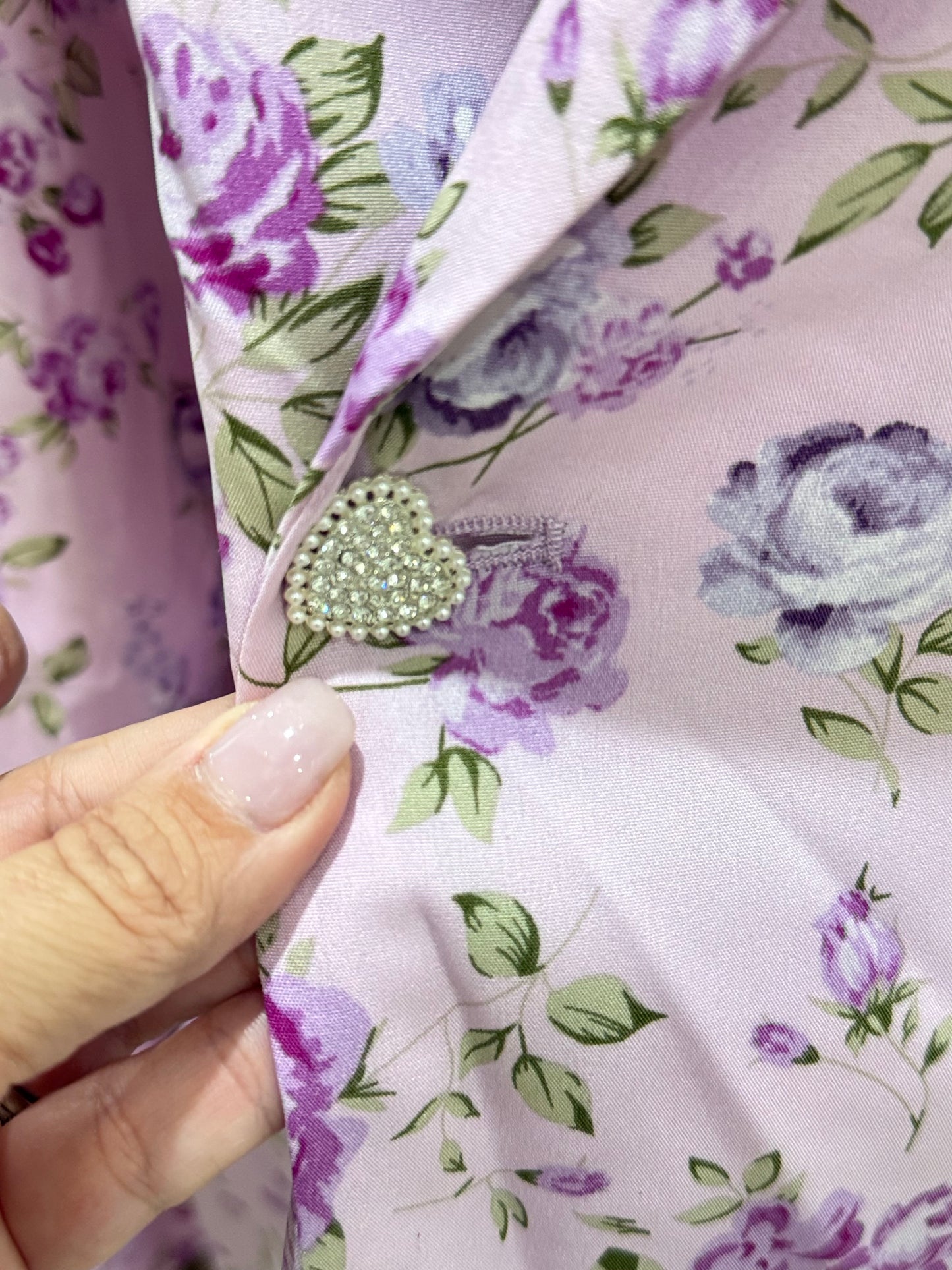 Womens TCEC Lavender Floral Dress Large NWT