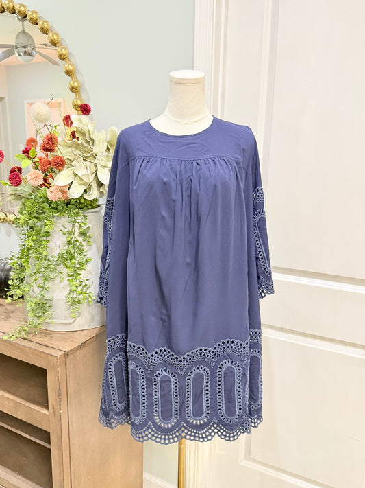 Womens Crown & Ivy Eyelet Dress 20W EUC