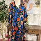 Womens Umgee Black Floral Maxi Dress Large EUC
