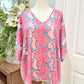 Womens Adrienne Snake Blouse Medium EUC