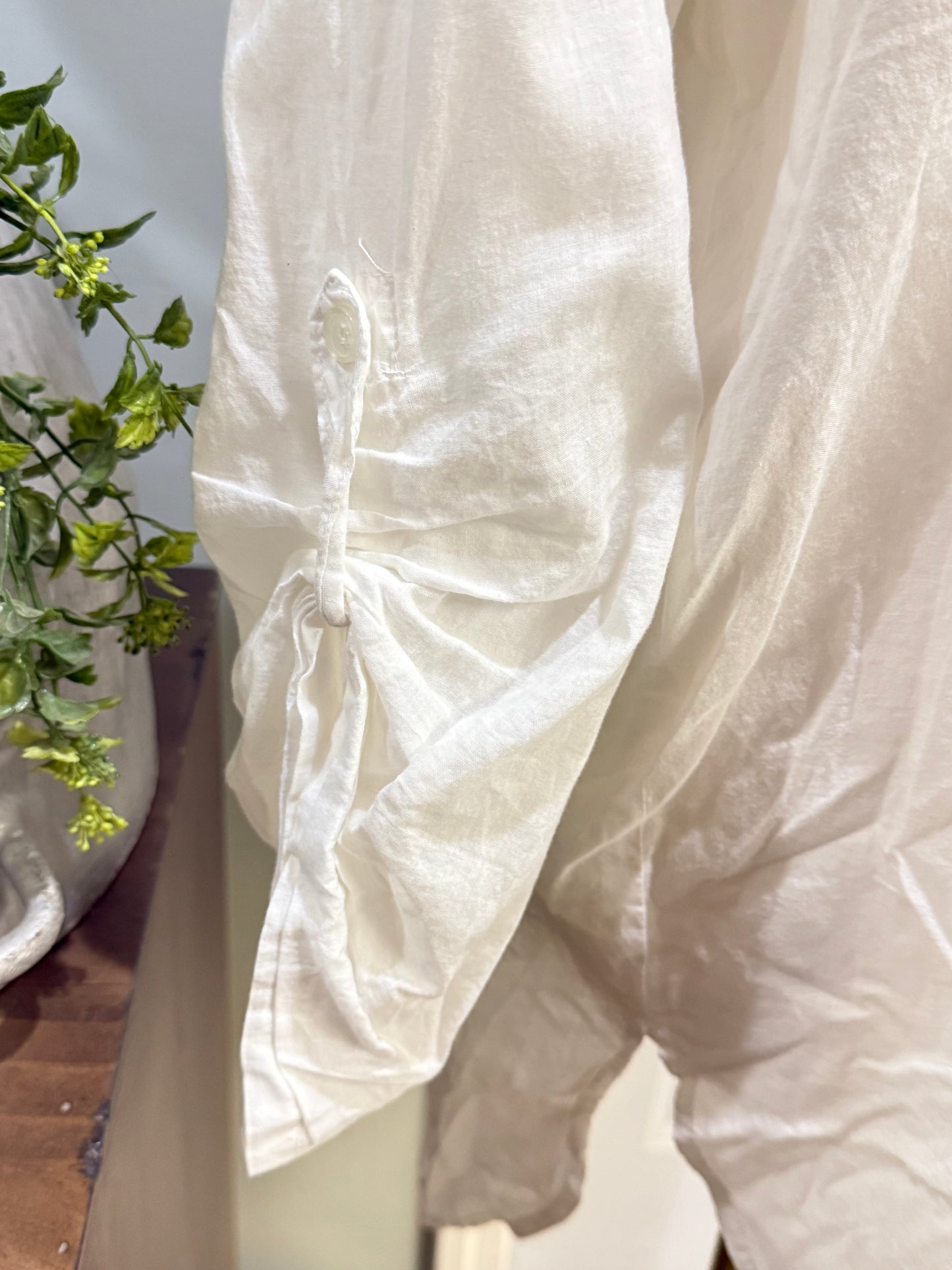Womens En Creme White Tunic Small EUC