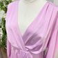 Womens Entro Pink Satin Midi Dress Large EUC