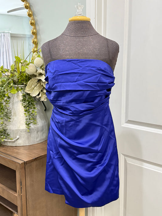 Womens Do+Be Navy Satin Dress Large EUC