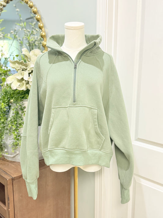 Womens Green Cropped Pullover XL EUC