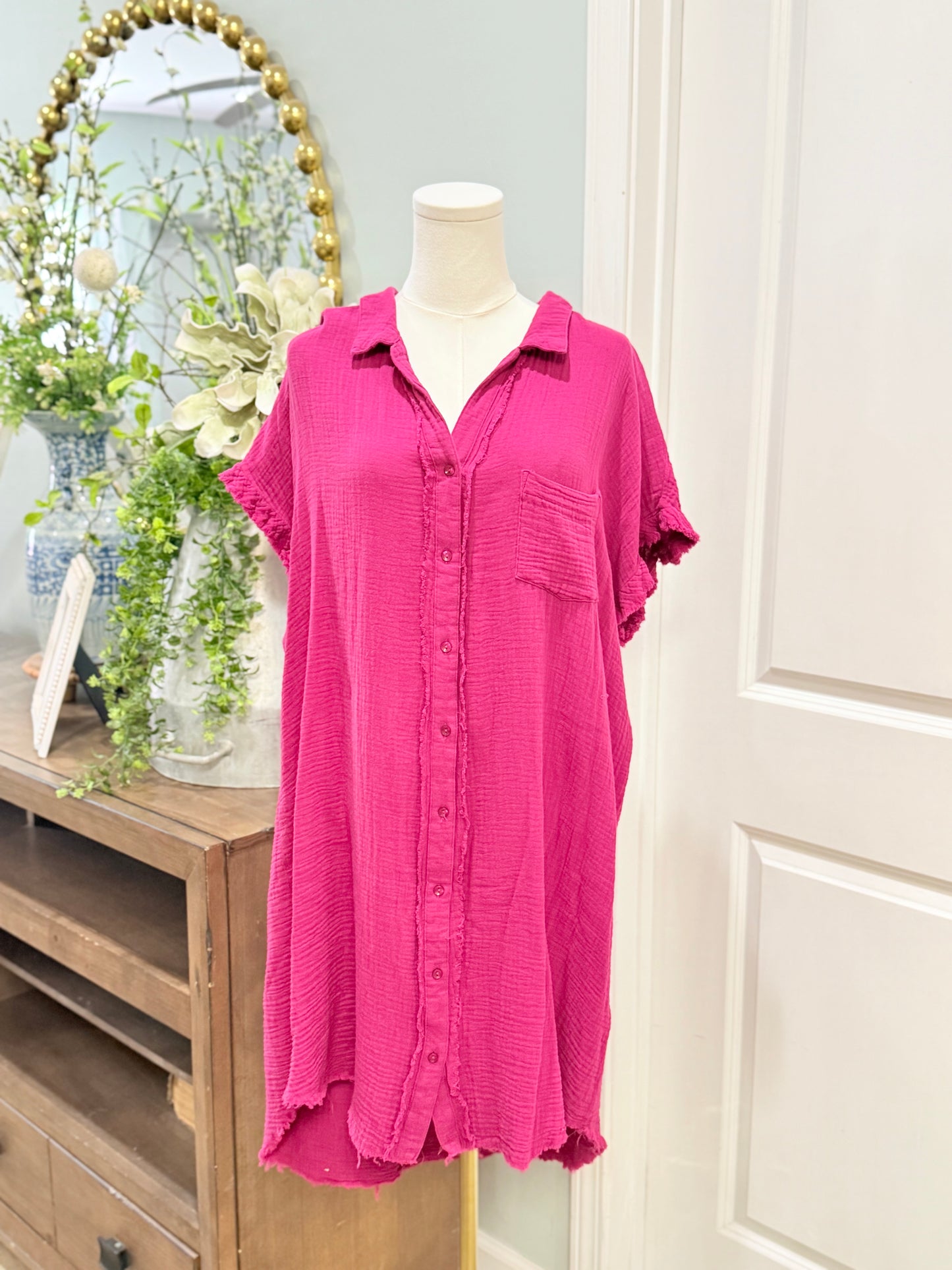 Womens Umgee Gauzy Dress XL EUC