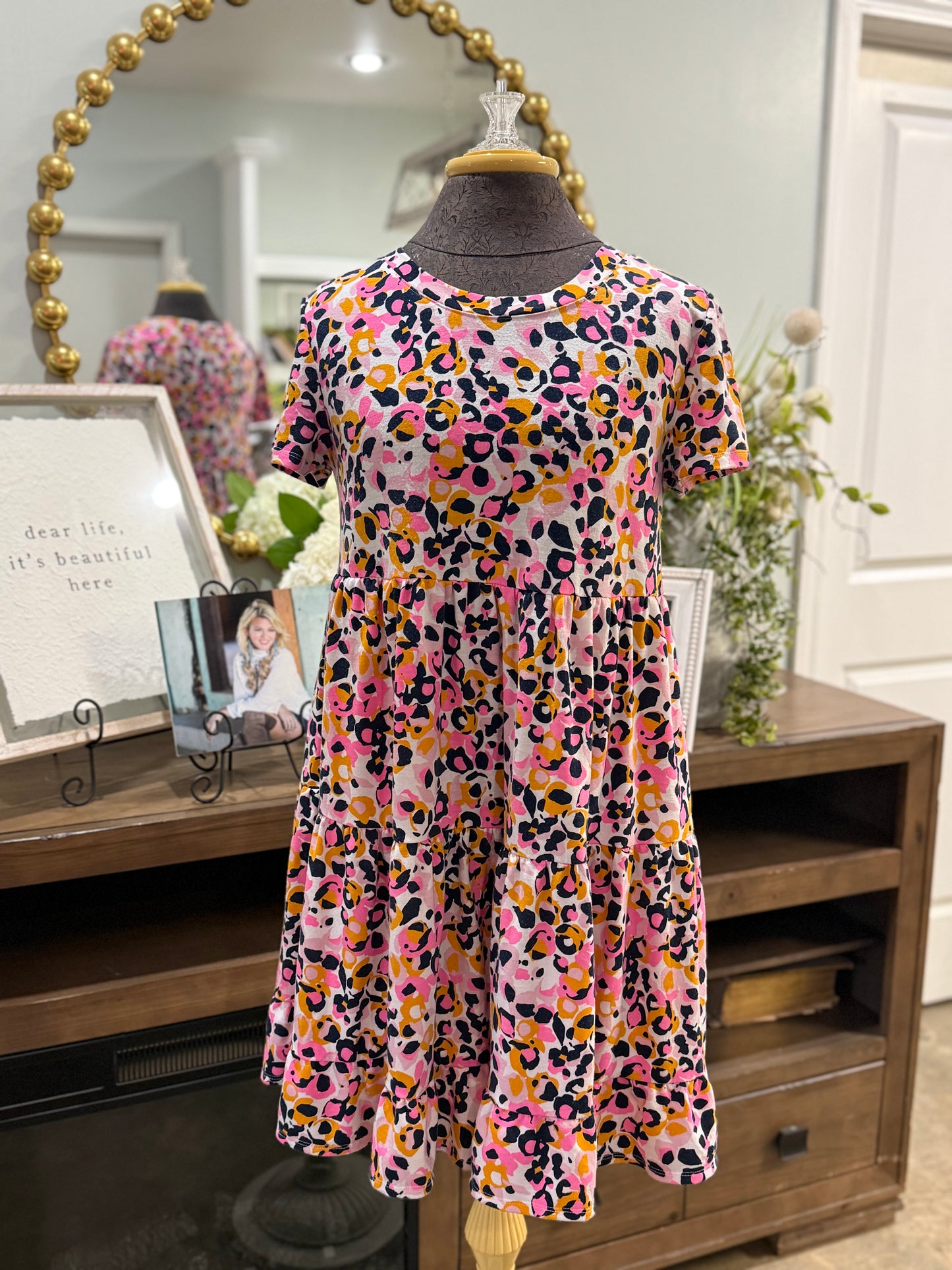 Womens Crown & Ivy Leopard Dress Small EUC