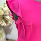Womens She+Sky Fuchsia Midi Dress Large