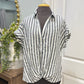 Womens Always & Forever Striped Blouse Large