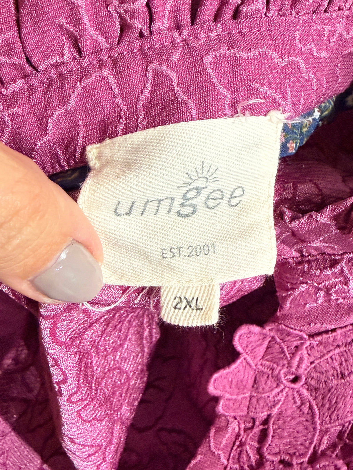 Womens Umgee Mauve Eyelet Dress 2XL EUC