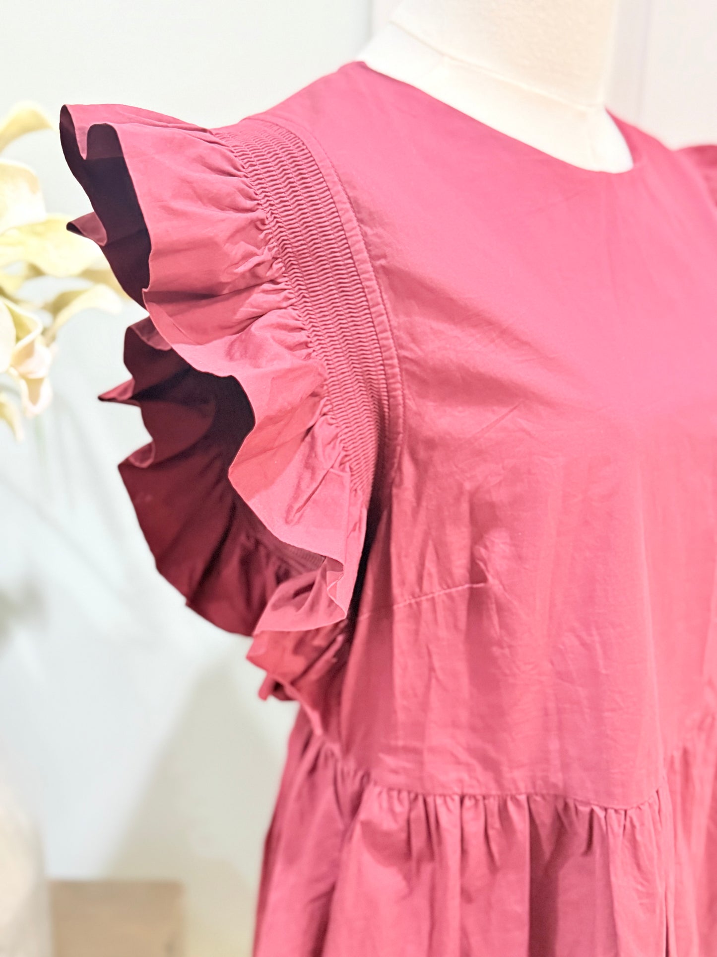 Womens English Factory Burgundy Dress Large EUC