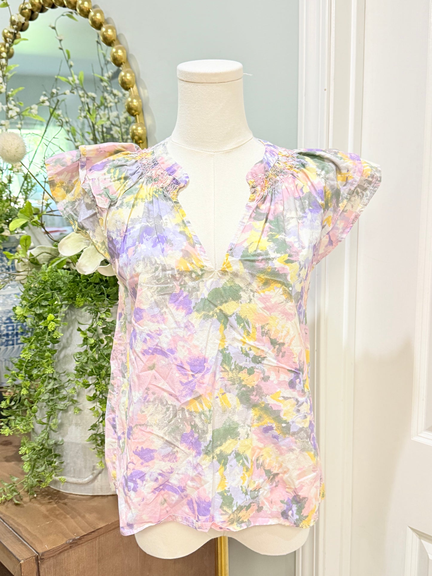 Womens Tart Floral Blouse Small EUC