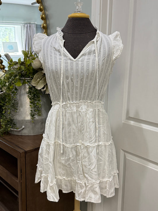 Womens Blu Pepper White Dress Medium EUC