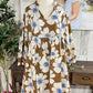Womens Entro Brown Floral Midi Dress XL EUC