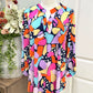 Womens Multi Print 3/4 Sleeve Blouse Large NWT
