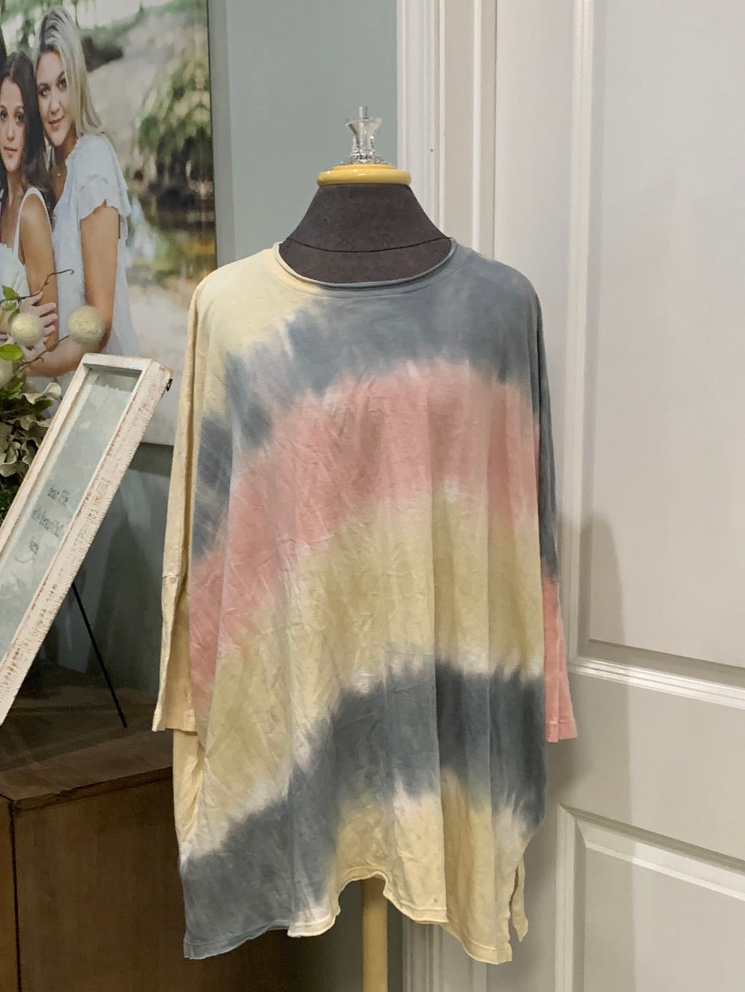 Womens Easel Tie Dye Blouse Size Medium NWT OVERSIZED