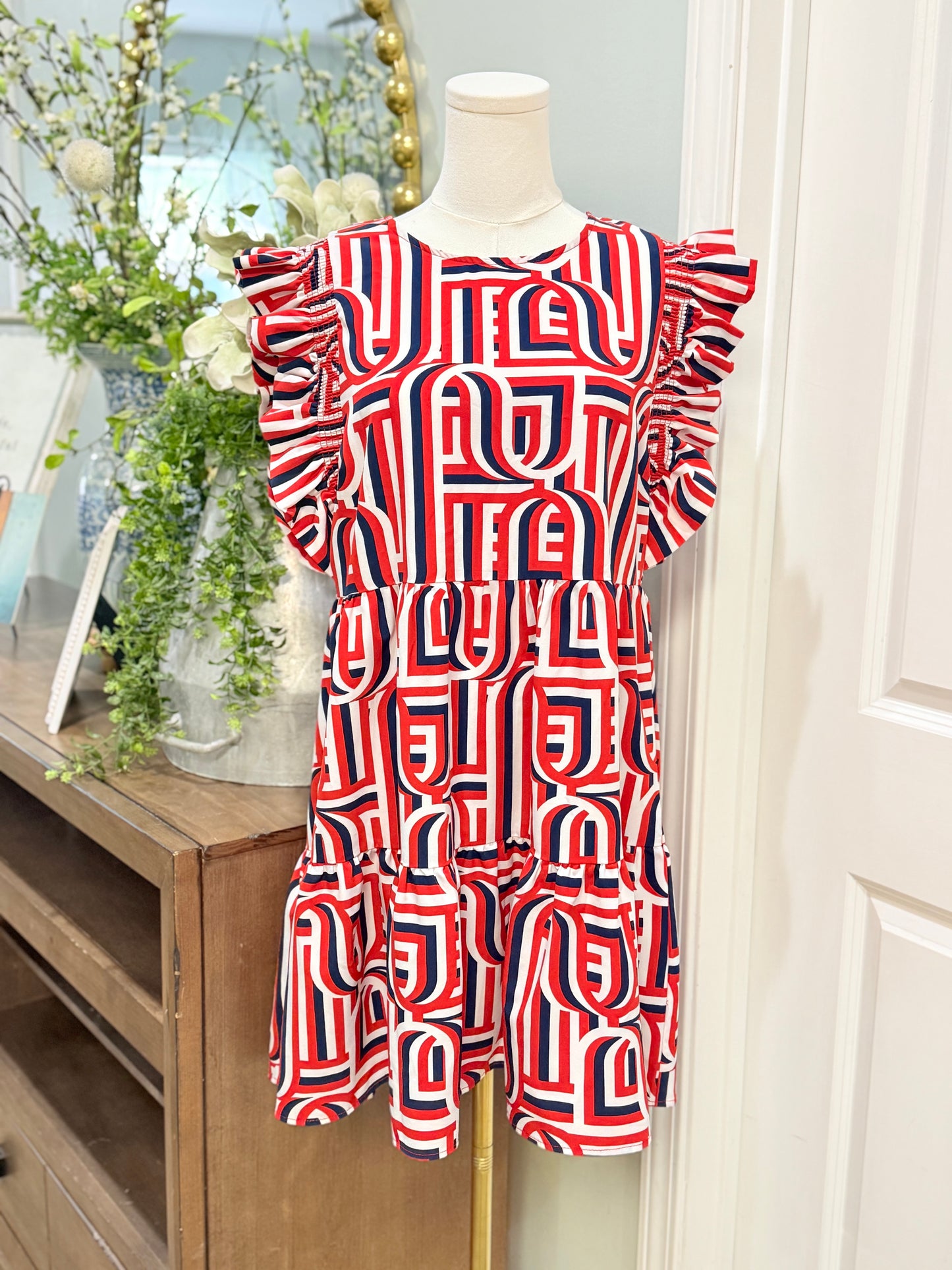 Womens Michelle McDowell Flutter Sleeve Dress Large EUC