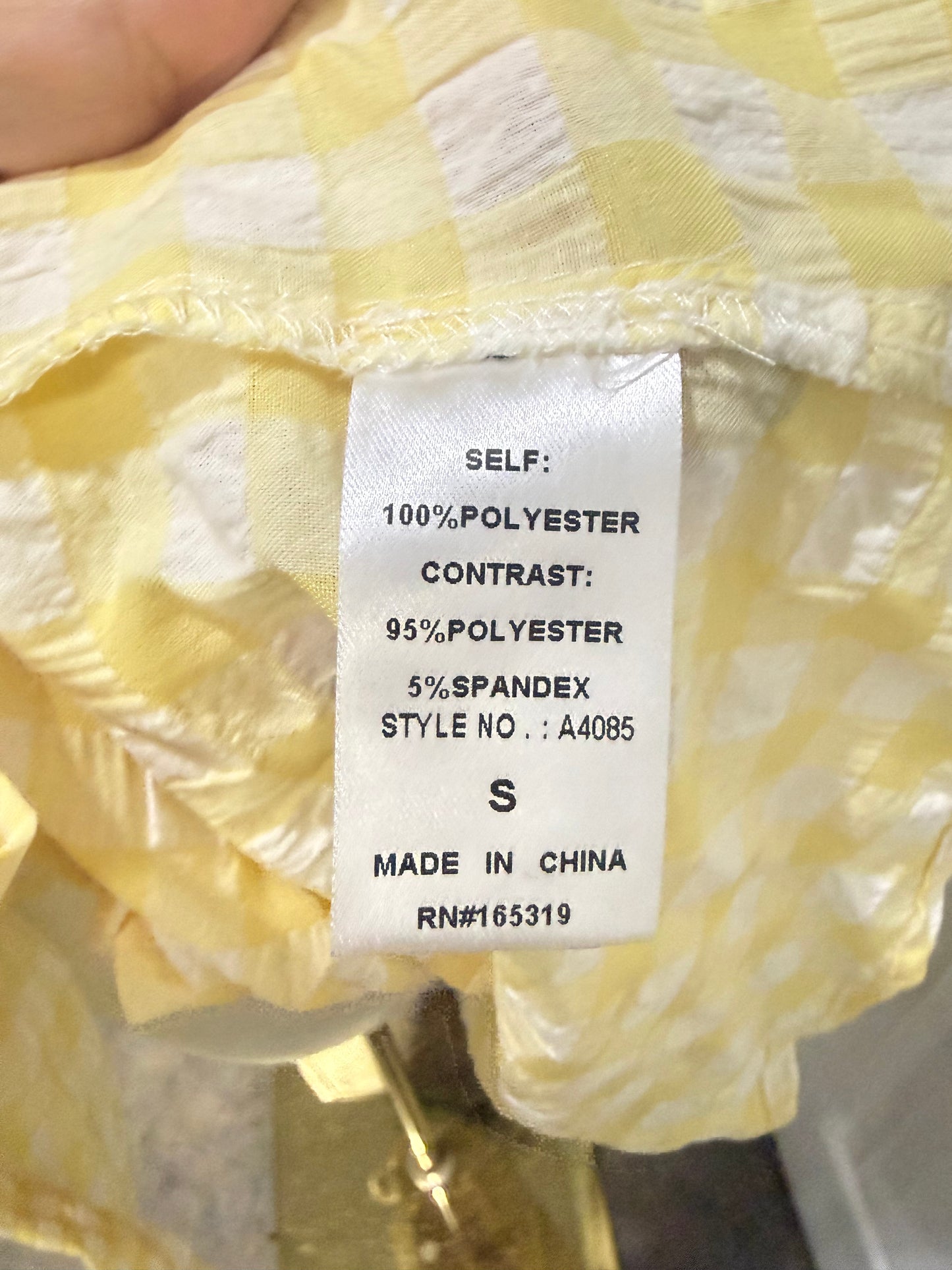 Womens Day + Moon Yellow Checkered Blouse Small EUC