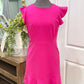 Womens She+Sky Fuchsia Midi Dress Large