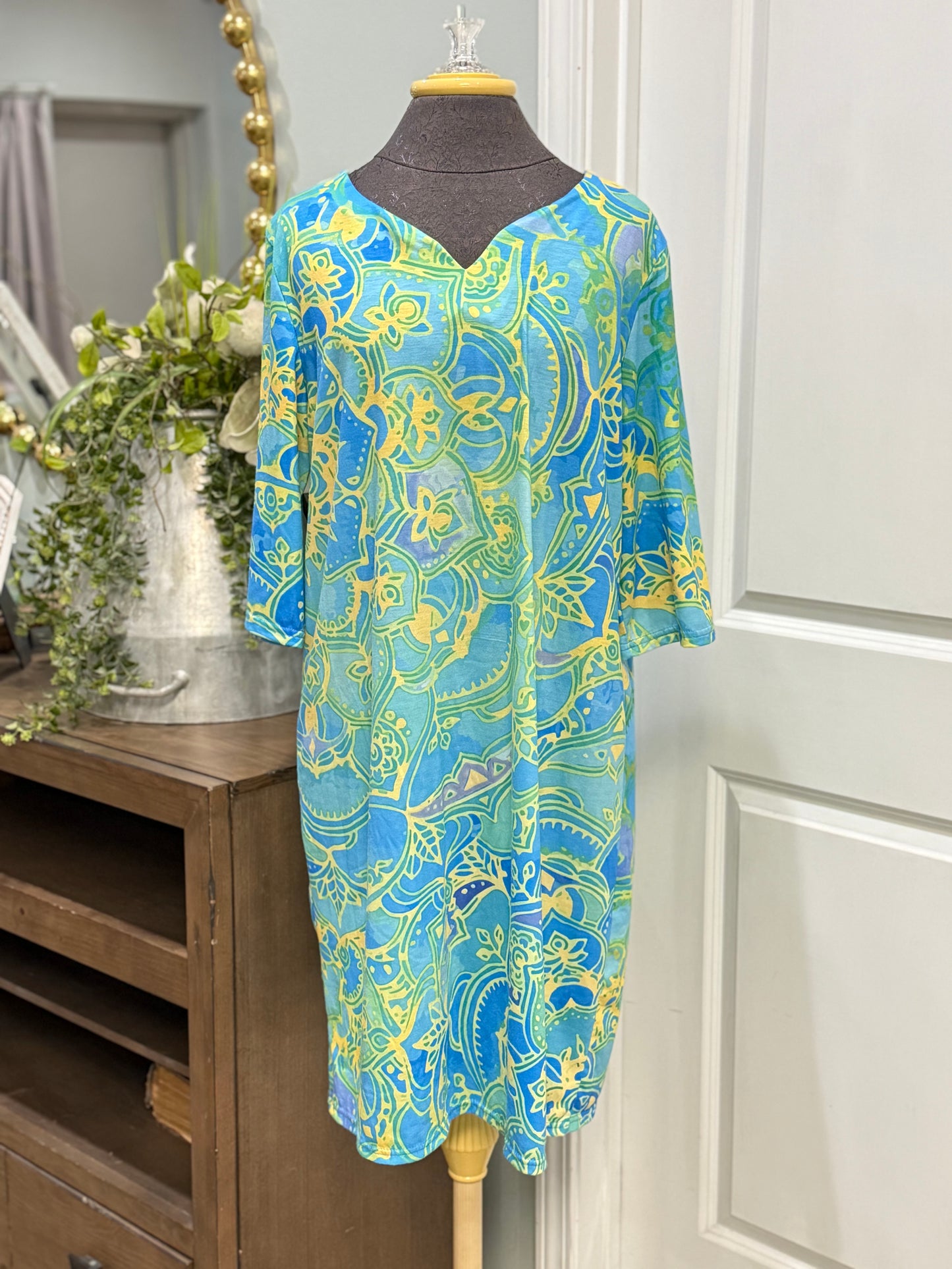 Womens 3/4 Sleeve Dress Size 2XL GUC