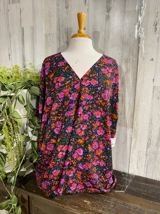 Womens Jodifl Floral Blouse Size 2X