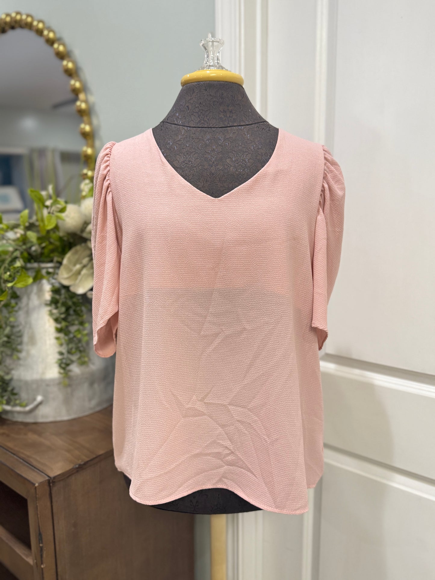 Womens Vine & Love Pink Blouse Large EUC