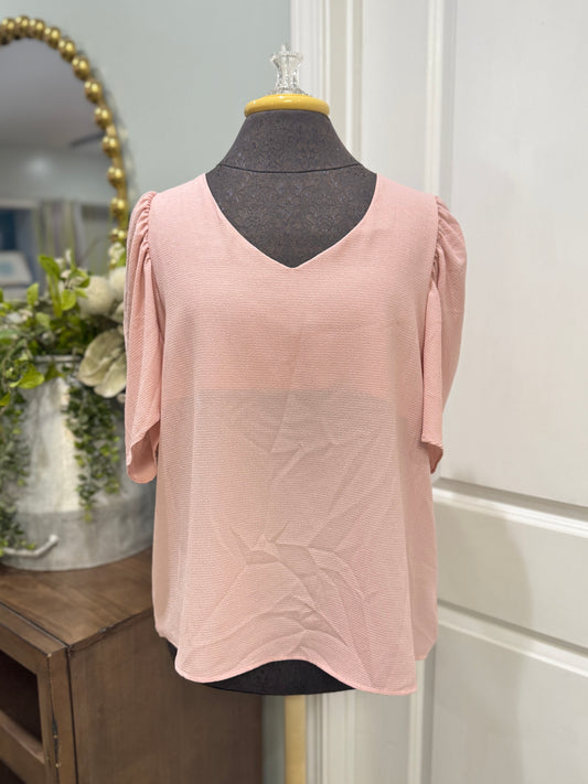 Womens Vine & Love Pink Blouse Large EUC