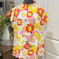Womens Smocked Collar Flutter Sleeve Blouse Small-XL