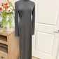 Womens Black Turtleneck Maxi Dress Large NWOT
