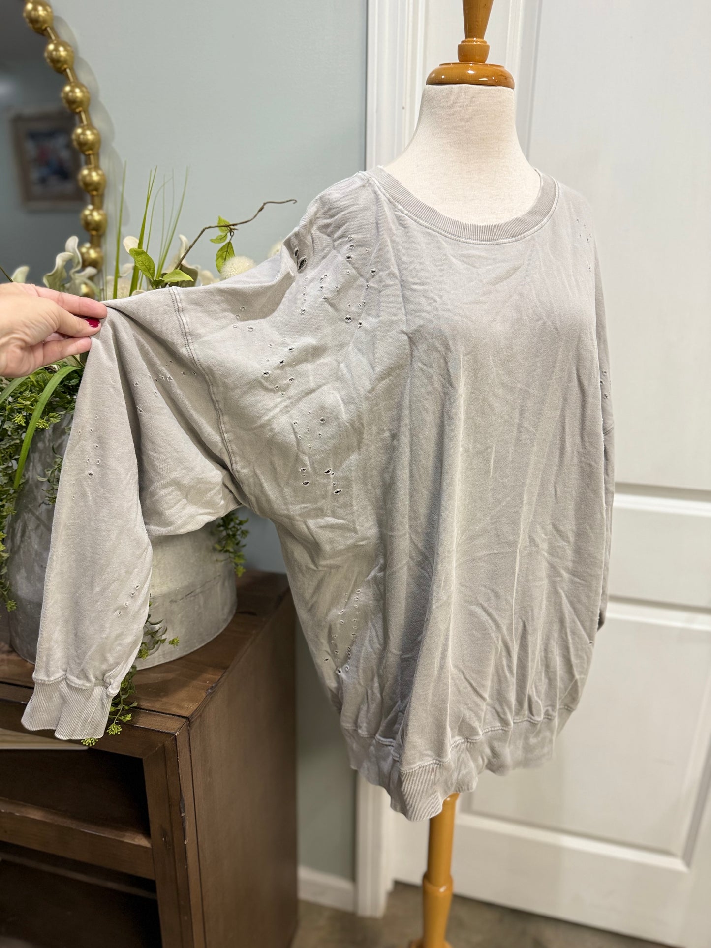 Womens Easel Burnout Sweatshirt Size Large