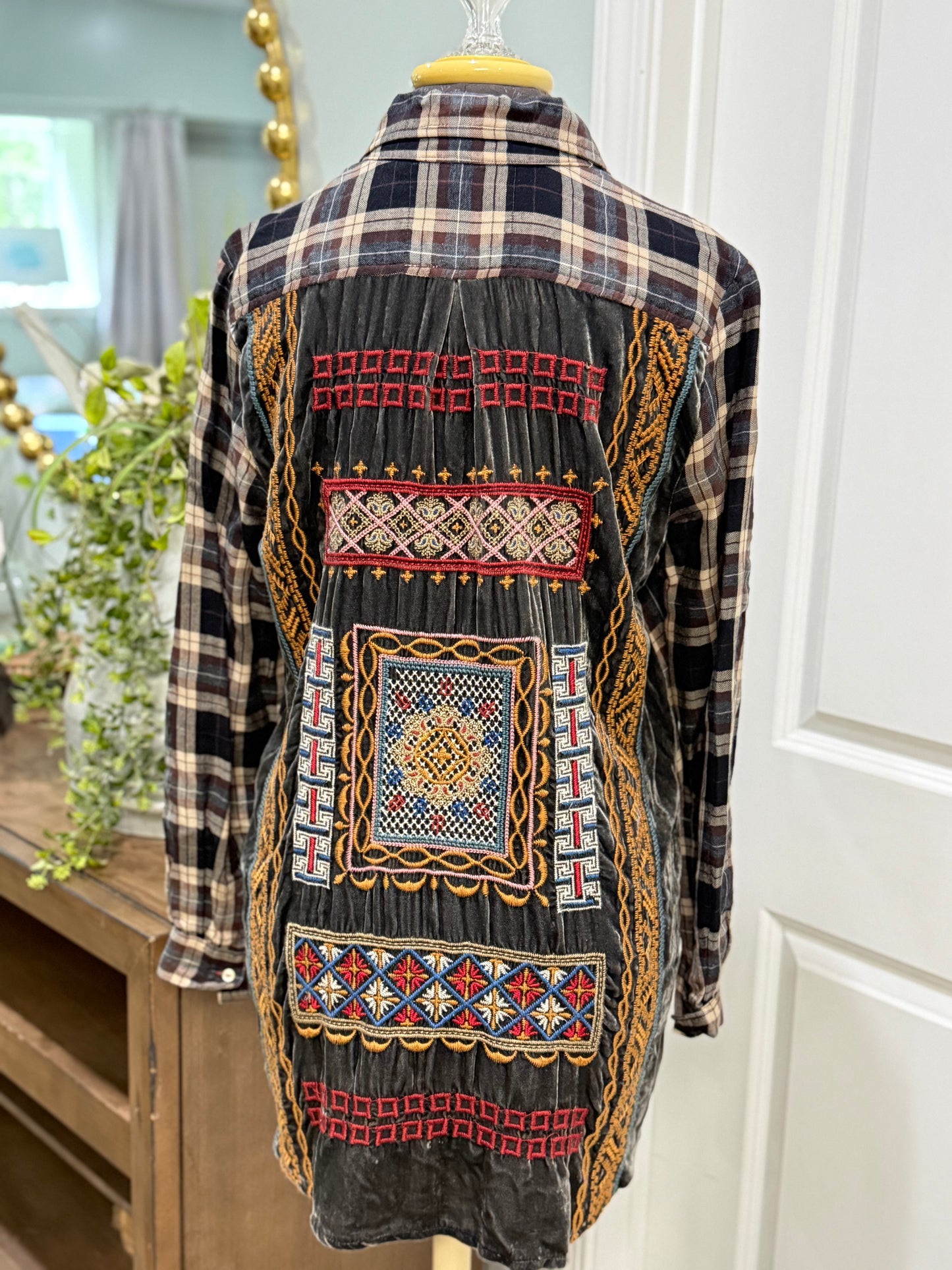 Womens Johnny Was Flannel Button Down Small EUC