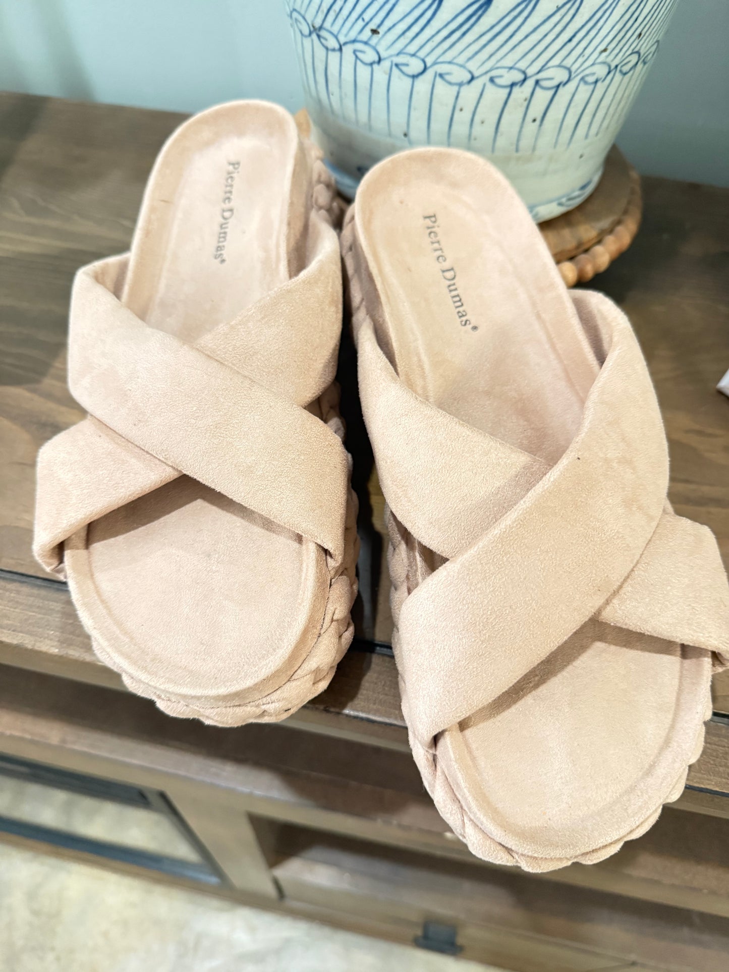 Womens Pierre Dumas Tan Rope Sandals Size 10 New